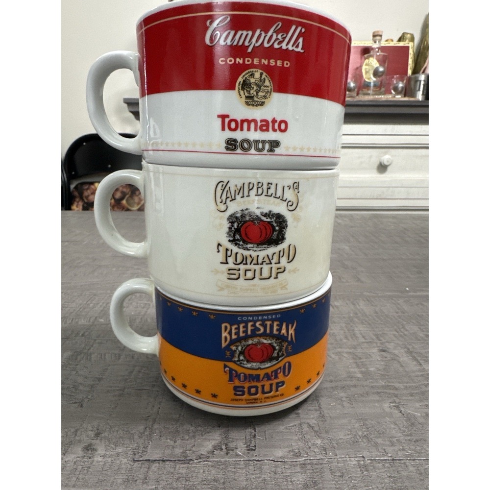 Campbell's Soup Westwood Mug Lot 3 Tomato Beefsteak Vintage 1994 Soup Bowls